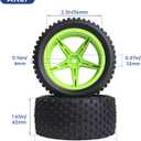 Preglued 12mm Hex Wheel Rims & Rubber Tires with Foam Inserts 3.46" / 88mm Replacement for 1/10 RC Off-Road Car Buggy, Set of 4 (Color 03)