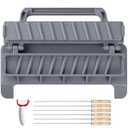 guogiyala Kebab Maker Press with Kebab: Manual Kabob Mould - Skewers Kebab, 8 pcs portable Barbecue Tool(Grey)