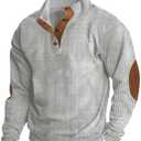 Men's Casual Corduroy Sweatshirt -Stylish and Comfortable Long Sleeved Corduroy, Size L