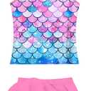Girls Tankini Swimsuit Two Piece Bathing Suit with Adjustable Strap, 12 Years