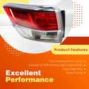 Outer Tail Light Driver Side Compatible with Highlander 2014 2015 2016 Rear Brake Lamp Left Side 81560-0E100 TO2804120