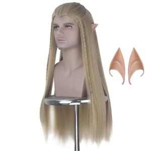 Yan Dream Men Braids Prestyled Wigs Long Straight Elf Wig Ash Blonde Cosplay Costume Halloween Parties Anime Wig