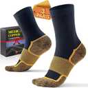 Firm Copper Compression Crew Socks 20-30 mmHg for Women & Men (3 Pairs) - Medical Support for Circulation, Swelling, Odor Control & Foot Fatigue Large