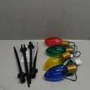 C9 Christmas Multicolor Pathway Lights, 7Ft Outdoor Christmas Pathway Markers Stakes Lights with 4 Jumbo C9 Multicolor LED Bulbs, Connectable Xmas Walkway Light for Driveway Yard Lawn Garden