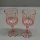XKXKKE 24 Pcs Pink Plastic Wine Glasses, Plastic Water Goblets for Parties, Stemmed Drinking Glasses for Wedding Reception, Grand Event Party Bar Supplies Reusable Drinking Cups