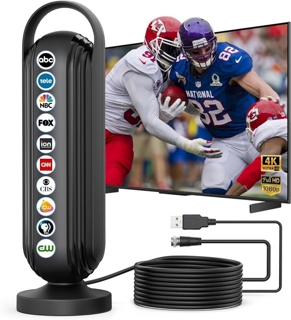 2025 TV Antenna for Local Channels tv Antenna Outdoor 999+ Miles Long Range Indoor/Outdoor tv Antenna for Smart 16.5ft Cable HD Antenna Supports 4K 8K1080p