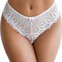 Avidlove Womens Underwear Lace Cheeky Panties Criss Cross Back Bikini Thongs Sexy Undies, Small