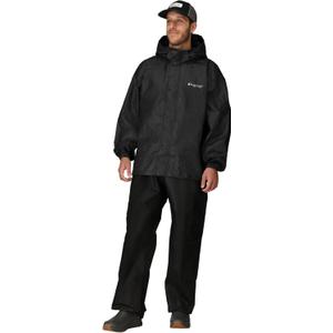 FROGG TOGGS Men's Standard Classic All-Sport 3-Layer Waterproof Breathable Rain Suit, Black/Black, 3X-Large