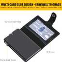 2 x Pop Up Wallet for Men with Buckle, Smart Credit Card Wallet, Mens Minimalist Wallet, Card holder Wallet, ID Window, RFID-blocking(Black) (Oil Wax Leather)