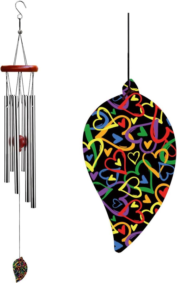 Wind Chimes 28 Inch Heart Sympathy Wind Chimes Sympathy Gift Home Decor Suitable for Outdoor, Garden, Patio Decoration