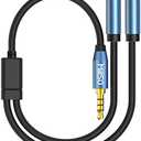 MillSO Headset Splitter for 2 TRRS Headphones or Mics - 3.5mm Jack Adapter TRRS 4-Pole Splitter Male to 2 Dual Female Adapter