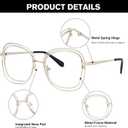 Zeelool Square Metal Frame Glasses for Women Eyeglasses with Clear Lens Anti Eyestrain & UV from Computer/TV/Phone ZJGM923220 (Gold)