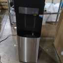 Brio ICE 420 Water Cooler Dispenser for 5 Gallon Bottle with Ice Maker, Bottom Load | UV Self Cleaning Technology, Night Light, Child Safety Lock & 2X Fast Dispense | NSF Certified - Black & Stainless