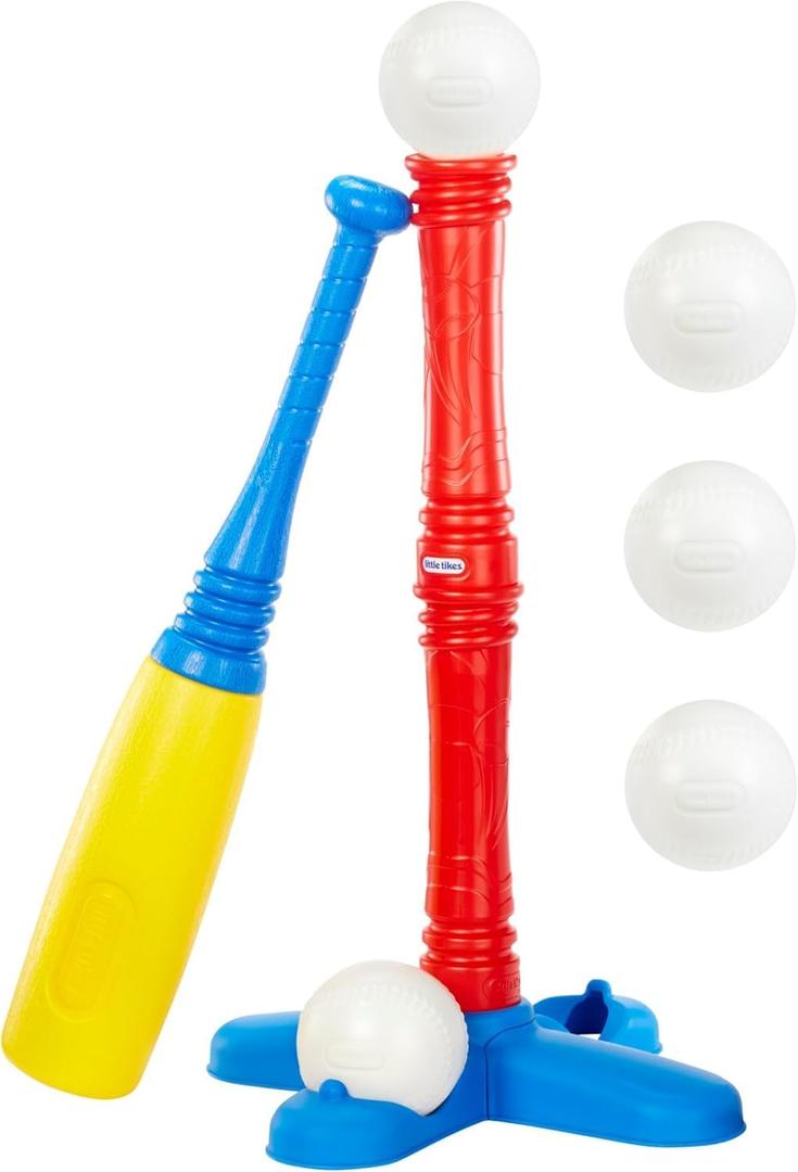 Little Tikes T-Ball Set, Red, 5 Balls, for Toddlers Ages 18+ Months – (hjvftych)