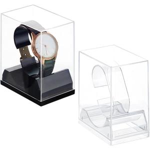 PH PandaHall 2 Colors Watch Display Stand Boxes, Single Watch Holder Acrylic Bracelet Display Rack Watch Case Jewelry Holder Stand Watch Organizer Watch Storage Stand for Men Women Watch Display