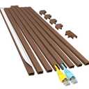 Yecaye Cord Hider, 113in Brown Cord Covers for Wires on Wall, One-Cord Cord Organizer, Easy Install Cable Management Kit, Cord Cover Home Office, W0.59in H0.4in, Brown