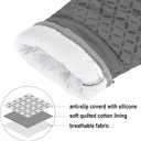 KEGOUU Oven Mitts and Pot Holders 6pcs Set, Kitchen Oven Glove High Heat Resistant 500 Degree Extra Long Oven Mitts and Potholder with Non-Slip Silicone Surface for Cooking (Grey)