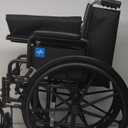 Medline Comfortable Folding Wheelchair with Swing-Back Desk-Length Arms and Swing-Away Footrests, 18W x 16XD Seat