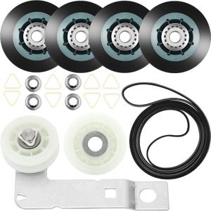 Upgraded 4392067RC Dryer Repair Kit, 4392067 Dryer Maintenance Kit with WPW10314173 Drum Roller & 661570V Belt & 279640 Idler Pulley&279640 dryer idler Suitable for maytag kenmore whirlpool Dryers