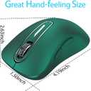 memzuoix 2.4G Wireless Mouse, 1400 DPI Computer Mice USB Receiver, Portable Wireless USB Mouse Battery Powered Cordless Mice for Laptop, PC, Desktop, 5 Buttons (Dark Green)