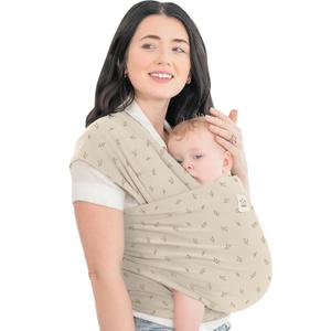 KeaBabies Baby Wrap Carrier - All in 1 Original Baby Carrier Newborn to Toddler Sling, Easy to Wear, Hands Free Bonding, Lightweight, Breathable Infant Wraps (Leafy) (One Size (Pack of 1))