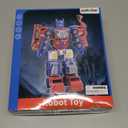 MSKOLER Robot Toys for Kids 3-5 Magnet Transforming Robot 5-in-1 Educational Toys Easy DIY Assembling Vehicle Playsets for Boys and Girls (Red)