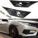 Front LED Side Marker Lights for Honda Civic 10th Gen 2016-2021 Coupe Hatchback With 2Pcs T10 Light Bulbs OEM#HO2551127N
