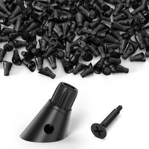 BLIKA 125 Pack Adjustable Baluster Connectors for Tube Post, 3/4" Black Anti-UV Black Baluster Connectors with Screws for 29~45° Stairs, No Drilling, for Deck Handrail Staircase Balusters