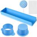 Round Cake Pop Mold with 9-Inch Tray, 3D Printed Cake Pop Cutter and Pusher, Baking Molds for Home Baking, Birthday Parties, Wedding Desserts (Blue), Missing detail