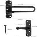 Topbuti Home Security Door Lock, 2 Pack Latch Guard Clasp Front Door Locks for Kids, Home Reinforcement Lock for Swing-in Doors, Hotel Door Latches, Thicken Solid Aluminium Alloy (Black)