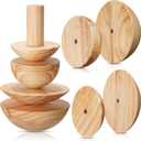 Doublefill 4 Pack Pottery Molds Plaster Molds Wood Pottery Tools with Handle for Ceramic Top Forms DIY Bowls Plate Dish Slump Press Art Making (Hemispherical,4.5'' 6.5'' Thickness 2.5'')