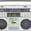 Suck UK Metal Lunch Box - Radio Lunchbox - Boom Box - Tin Lunchbox - Retro Cool Boxes For Adult - Lunch & Snack Boxes For Kids - Novelty Storage Tin With Handle - Funky Old School - 80s Vintage Style