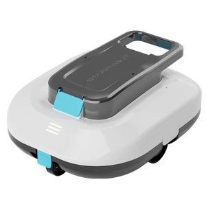 STARRYBOT Cordless Robotic Pool Cleaner with Dual high-Efficiency Motors Delivers Strong Suction, Smart Self-Parking,Smart LED Indicator,Pool Vacuum for Above-Ground Flat Pool up to 900 Sq.ft(White)