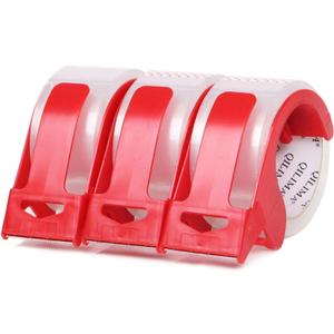 QILIMA 3 Rolls Clear Packing Tape with 3 Dispenser, Total 180 Yard,Heavy Duty Packaging Tape Designed for Moving Boxes, Shipping, Office, 2Mil 2 Inch x 60 Yard