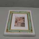 PHAREGE Vintage Picture Frame 8x10 Light Green Gold, 8 by 10 Ornate Decorative Antique Frame with Mat for 5x7 Photo, Fancy Matted Frame for Desktop or Wall, Horizontal or Vertical