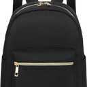 Mini Backpack Women Girls Water-resistant Small Backpack Purse Shoulder Bag for Womens Adult Kids School Travel (Black)