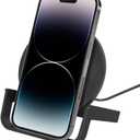 Belkin Quick Charge 10W Wireless Charger - Qi-Certified Charger Stand for iPhone, Samsung Galaxy - Charge While Listening to Music, Streaming Videos, & Video Calling - Includes AC Adapter - Black