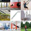 2 x Porch Swing Spring with Safety Steel Wire, 650 LB Capacity Stainless Steel Heavy Duty Hammock Chair Hanging Kit Include Spring, Carabiners,for Porch Swing, Hammock, Swing Chair. (2)
