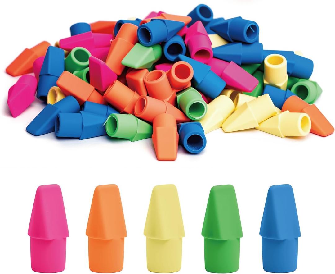 3 x Cap Erasers for Pencils Pulk - Pencil Top Erasers Cap Erasers Toppers for Latex Free Assorted Colors School Supplies for Teachers Sudents Classroom Home and Office (60)
