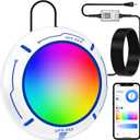Above Ground Pool Lights with APP Control 20W RGB Dimmable LED Pool Lights with Suction Cups and Built-in Magnets 12V Underwater Pool Light for Above ground Inground Pools IP68 Waterproof 28FT Cord W