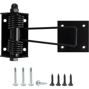 Heavy Duty Flat Gate Closer, Powder Coated, Self Closing Adjustable Gate Closer for Wood and Vinyl Gates, Works Great for Yard, Pool and Dog Gates, Outdoor Gate Spring