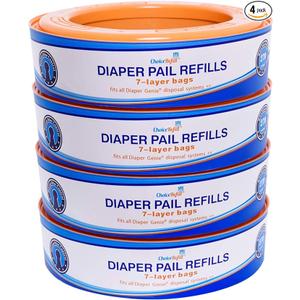 ChoiceRefill Compatible with Diaper Genie Pails, 4Pack, 1300count