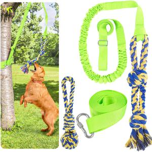 Dog Bungee Tug Toy, Dog Toy Hanging from Tree, Interactive Interactive Dog Rope Toy with Chew Lure Toys, Outdoor Tether Tug of War for Small Medium Large Dogs