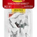 Command Small Wire Toggle Hooks, Damage Free Hanging Wall Hooks with Adhesive Strips, No Tools Wall Hooks for Hanging Organizational Items in Living Spaces, 28 White Hooks and 32 Command Strips