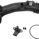 13717609811 Air Intake Hose Pipe Turbo Charger with Sensor Compatible with BMW 535i 640i 740i X5 X6 ActiveHybrid 5 ActiveHybrid 7 Air Intake Hose
