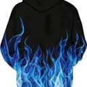 Ahegao Mens Hoodies Novetly Sweatshirts for Man 3D Graphics Pullover with Pockets (XL)