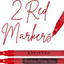 3 Pack of ARTISTRO 2 Red Acrylic Paint Markers - 3mm Medium-Tip Paint Pens - Perfect for Crafting, Art Projects, & More