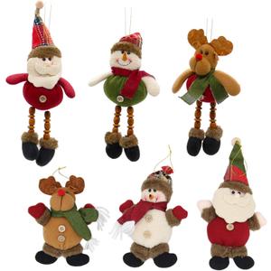 Lulu Home Christmas Tree Ornaments, Xmas Hanging Plush Decorations, 6 PCS