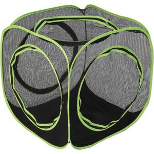 Kitty City Large Outdoor Cat Play Cube, Mesh Pop-Up Cat Enclosure for Indoor & Outdoor Use, Expandable Modular Cat Playpen with Zippered Access - Green