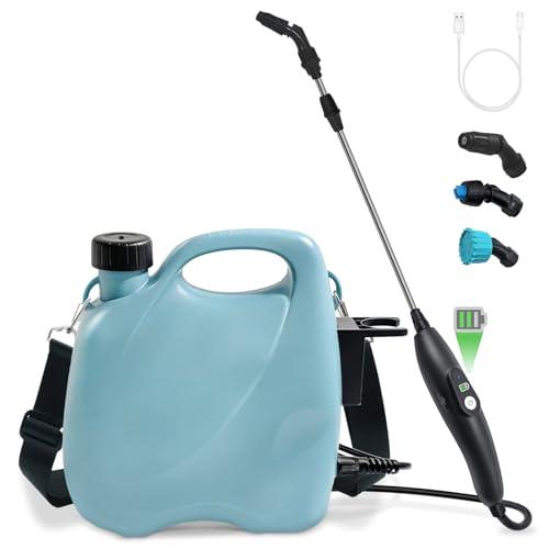 Battery Powered Sprayer 2 Gallon, Electric Garden Sprayer in Lawn with 3 Mist Nozzles, USB Rechargeable Handle, Retractable Wand, Yard Pump Sprayers with Adjustable Shoulder Strap for Plants